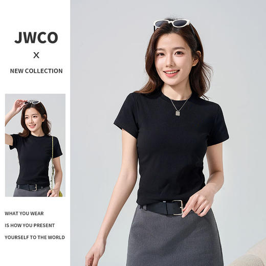 [小滋心选]【89元3件】植鹿正肩显瘦纯色百搭短袖T恤 商品图3