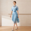 【通透蓝色欧根纱衬衫连衣裙】EITIE爱特爱夏日清爽通勤2025夏新款B2507658 商品缩略图3