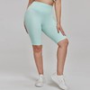 【限时秒】YOGACODE【火树银花系列】大码运动短裤高腰强包裹7A抗菌微胖骑行裤胖mm瑜伽5分裤DWS215043 商品缩略图4