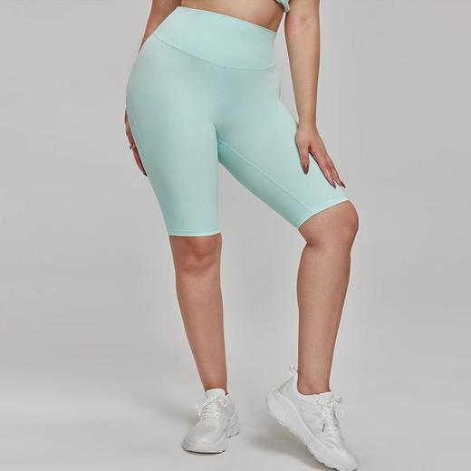 【限时秒】YOGACODE【火树银花系列】大码运动短裤高腰强包裹7A抗菌微胖骑行裤胖mm瑜伽5分裤DWS215043 商品图4