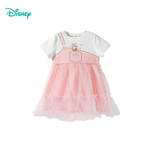 迪士尼2025夏季新款女童短袖连衣裙儿童休闲T恤裙轻薄透气网纱裙ZD2EQ006 商品图5