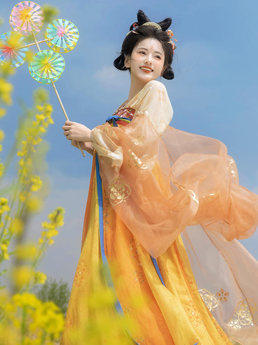 【重回汉唐长安渡】正品原创唐制齐胸破裙套装国风汉服女款春夏 商品图0