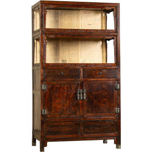 清早期	黄花梨螭龙纹圈口双层亮格柜 商品图5