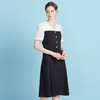 EITIE爱特爱撞色V领拼接显瘦a字中裙气质通勤连衣裙2025夏季新款B2507680 商品缩略图2