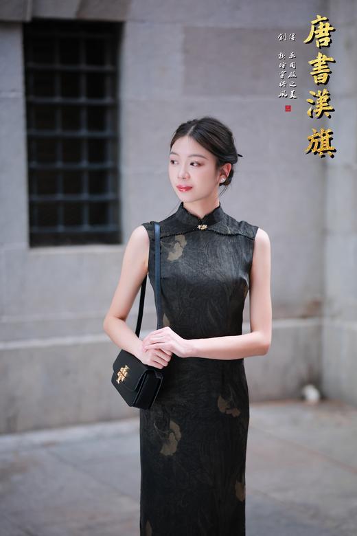 【银 杏】夏季黑色无袖简约立领梅花旗袍复古优雅改良国风新中式 商品图3