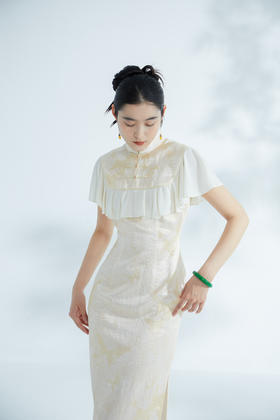 荷言GL 清秋 雪纺荷叶边改良旗袍少女感轻礼服凉感夏季