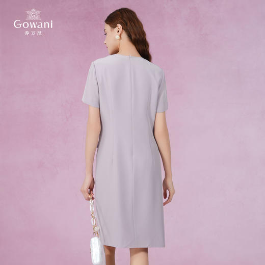 乔万尼V领薰衣草紫小香风连衣裙EM2E745 商品图4