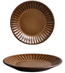 炽黑条纹盘 8寸