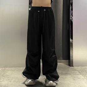 MZ松紧腰头抽绳休闲长裤（黑白）夏季952010160321