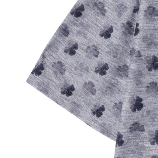 T3171夏季高级感新款韩系满印四叶草短袖T恤情侣宽松潮流休闲圆领上衣 商品图4