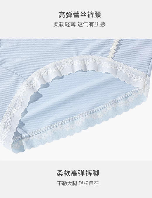 低腰V型孕妇内裤3条装（肤色蓝色粉色） 商品图6