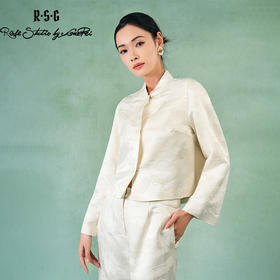 郭培成衣品牌精品系列新中式立领对襟提花短外套套装