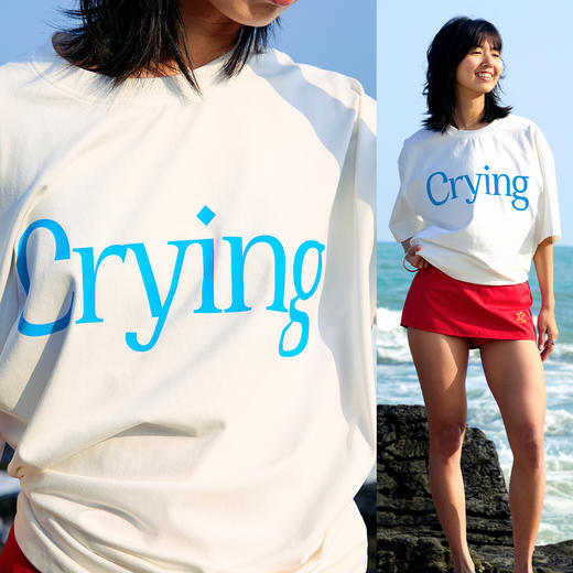 CryingCenter Crying撞色字母tee宽松基础版索罗娜棉感短袖 商品图0