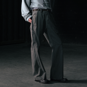 GOODBAI 916工装无腰带拼接拉链口袋直筒休闲裤