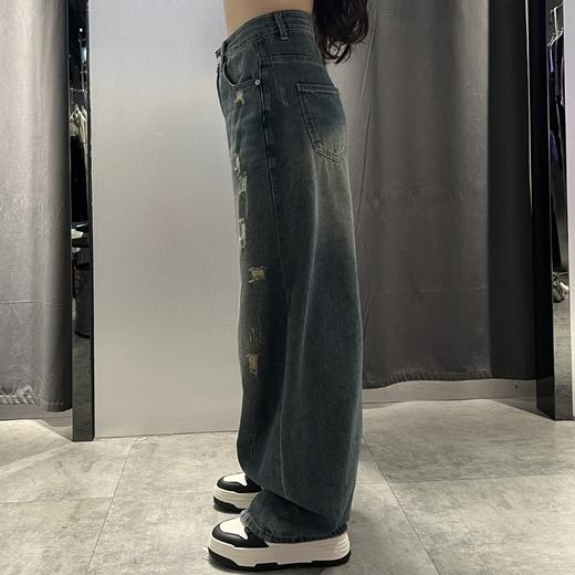 NY分割磨破设计牛仔弯刀裤50320夏季124512202608 商品图2