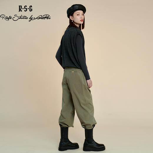 RSG郭培成衣品牌休闲宽松廓形压褶直筒休闲女款长裤 商品图2