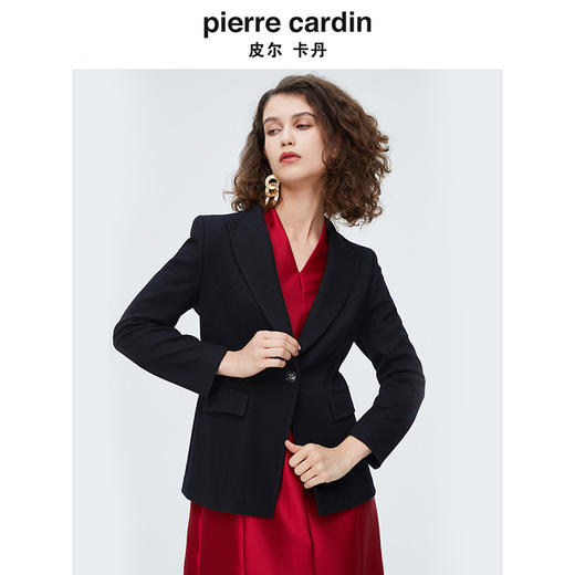 [皮尔卡丹女装]春季新款紫红色桑蚕丝短袖连衣裙 商品图4