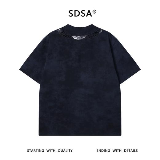 T3345夏季高级感新款美式潮牌镂空网格圆领短袖T恤嘻哈百搭宽松上衣 商品图5