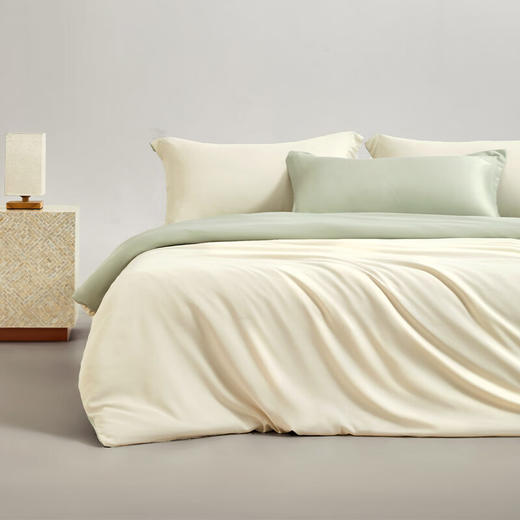 【分仓直发包邮】無印良品蓝鲸天丝四件套米绿MJ-T2024-0207 商品图2