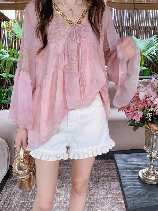 张心子【百搭王】木耳边百搭休闲短裤裤子 U2504083 商品图1