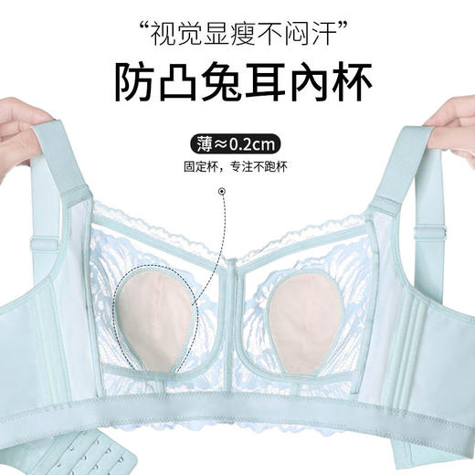 QC-W6689*  100%桑蚕丝内衣女薄款大胸显小收副乳防下垂超薄兔耳杯无钢圈文胸（单件） 商品图2