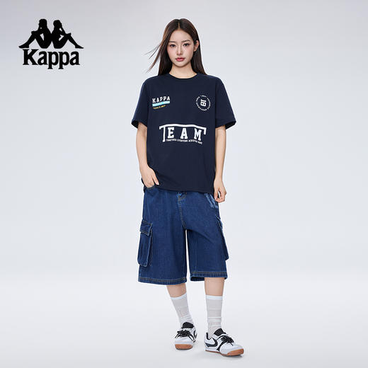 Kappa卡帕背靠背牛仔短裤男夏季新款运动纯棉五分裤工装裤女款KPCJBDN10 商品图4