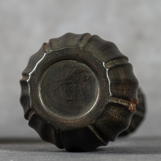 清	紫檀瓜棱形花插（一对） 商品图4