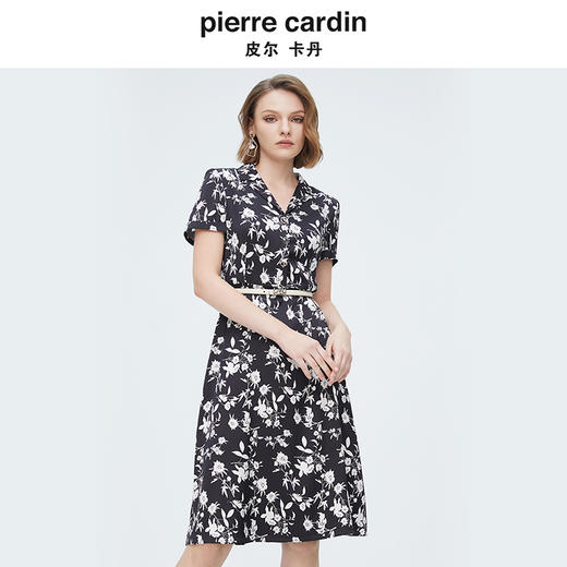 [皮尔卡丹女装]连衣裙法式香风千鸟格通勤修身连衣裙 商品图4