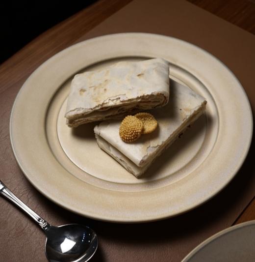 拉丝米黄浅盘 8寸 商品图0