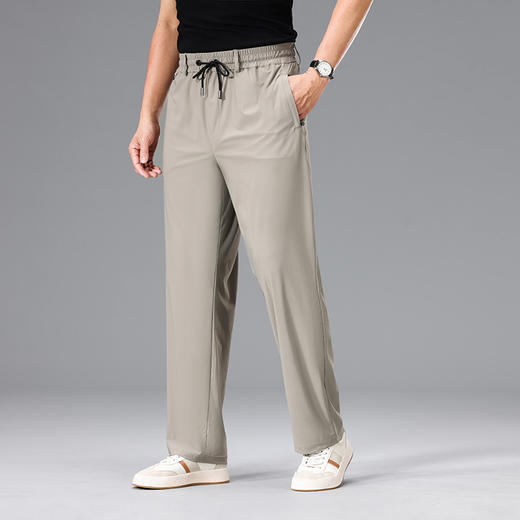 【DZP】大依优型大码男装冰丝休闲裤运动直筒加肥加大薄款裤子大号胖子 商品图3