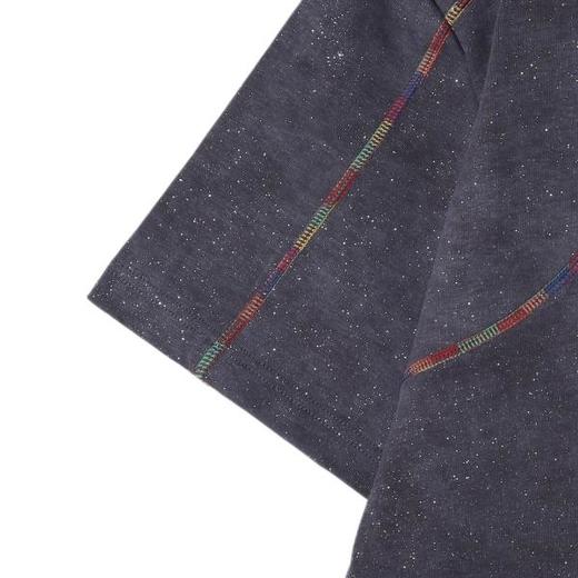 T3236夏季高级感新款韩系满天星彩色缝线圆领短袖T恤休闲情侣宽松上衣 商品图4