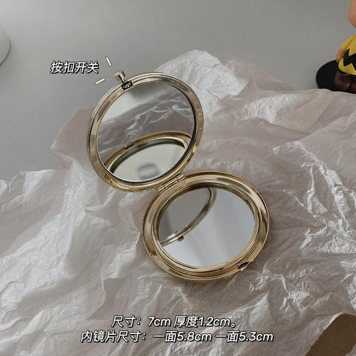 【清晰镜面，补妆必备良品~】摔不坏ins风手持双面小镜子 女生随身携带化妆镜 翻盖学生宿舍 小号便携镜-QQ 商品图7