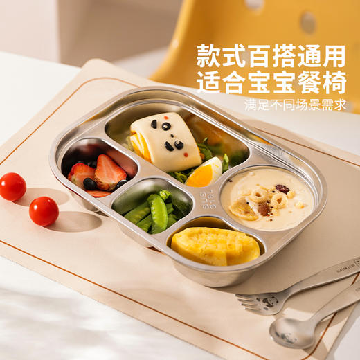 摩登主妇mototo儿童餐盘分格316不锈钢宝宝餐具婴儿幼儿园分餐盘 商品图1