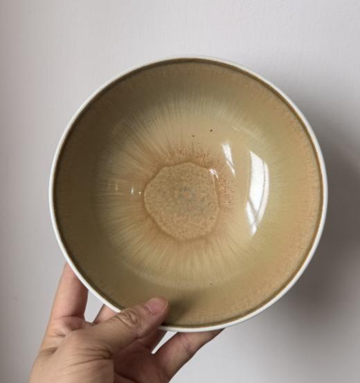 流沙黄圆足碗 7寸 商品图0