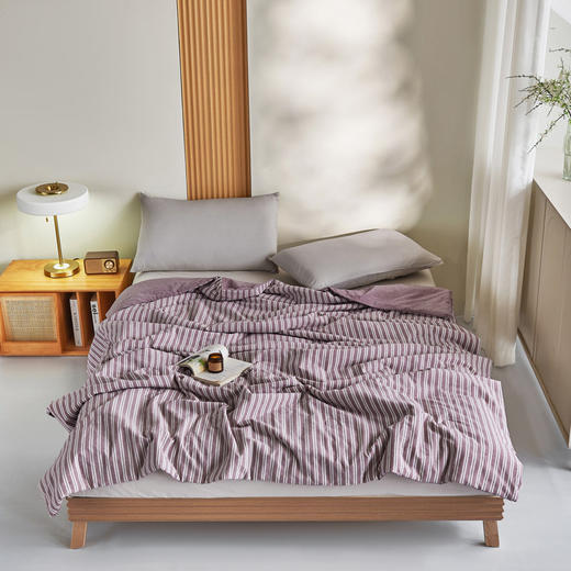 【条纹色织夏被】水洗棉夏被大豆纤维被条纹全棉柔软夏凉被空调被子 商品图3