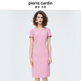 [皮尔卡丹女装]连衣裙都市绚烂烟花印花通勤收腰连衣裙