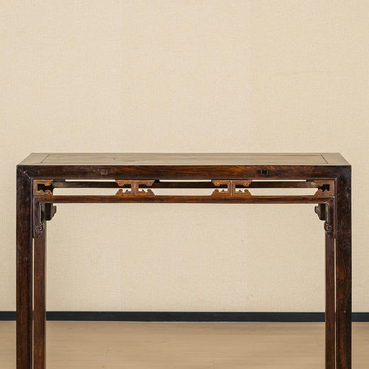 清	红木嵌黄杨木卡子花四面平条桌 商品图2