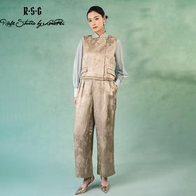 郭培成衣品牌精品系列中式老钱风梦醒鎏金蝴蝶刺绣马甲套装