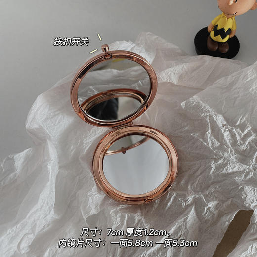 【清晰镜面，补妆必备良品~】摔不坏ins风手持双面小镜子 女生随身携带化妆镜 翻盖学生宿舍 小号便携镜-QQ 商品图6