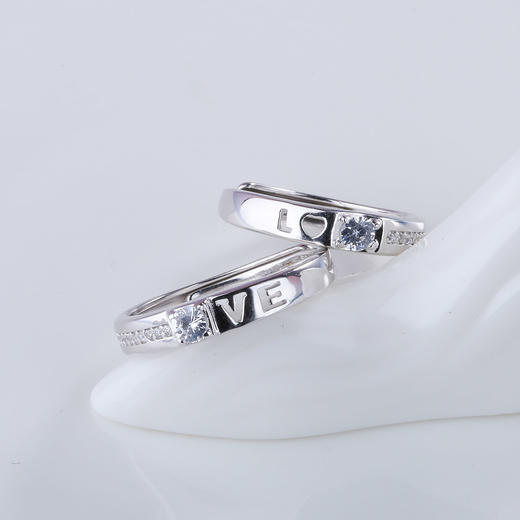 【宏艺珠宝】挚爱铭心情侣对戒·银s925戒指 商品图2