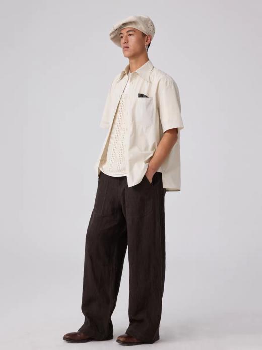 Simple Project/Y2559/可收腰基础款短袖衬衫 商品图0