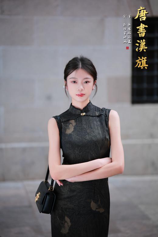 【银 杏】夏季黑色无袖简约立领梅花旗袍复古优雅改良国风新中式 商品图1