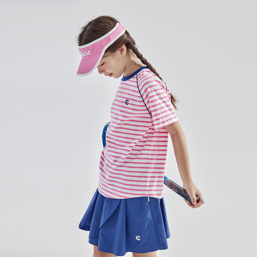 cicochild2025夏新款亲子中大女童亲肤精梳棉条纹短袖T恤 商品图2