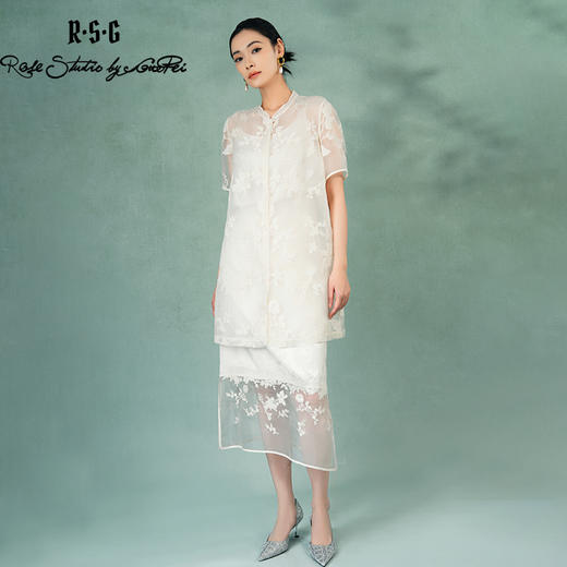 郭培成衣品牌精品系列《悦己花桑蚕丝系列》清幽之境长罩衫 商品图0