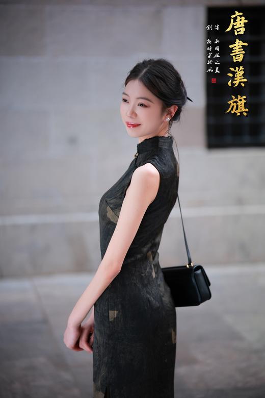 【银 杏】夏季黑色无袖简约立领梅花旗袍复古优雅改良国风新中式 商品图4