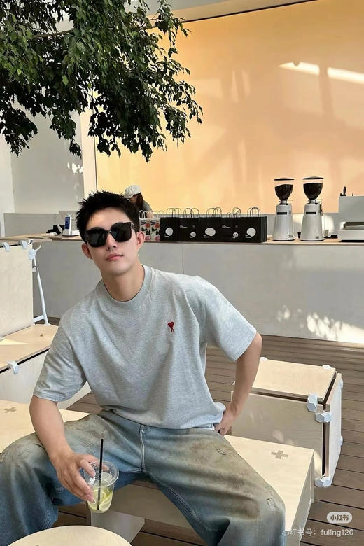 【5月6日 下午14:00 秒杀】返场 Ami纯棉 精梭棉 宽版 情侣T恤 商品图5