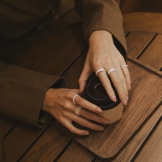 【明星同款】alodia.co 品牌直发 纱织蕾丝戒指 925银网纱编织工艺开口可调节 商品图6