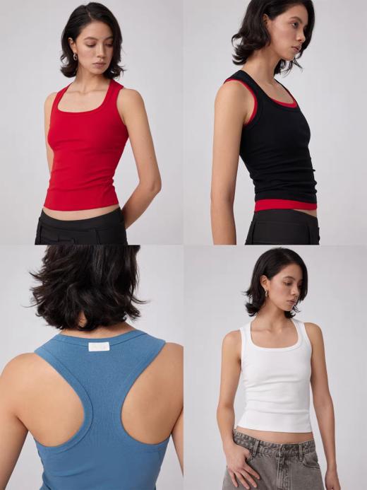 Simple Project/Y2571/女款汤匙领背心 商品图0