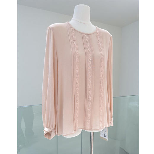 重磅鬼绉100%桑蚕丝衬衫女2025春夏新款长袖纯色蕾丝花边衬衫上衣 商品图3