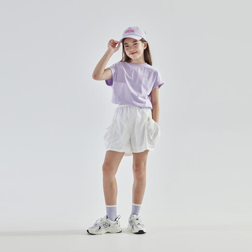 cicochild25夏季新款户外亲子中大女童轻薄花苞口袋棉纱短裤 商品图4